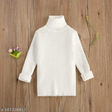 White pack of 1: Woolen high neck full sleeves striped sweater for baby girls, warm winter inner wear from Smarty Plus Clothing