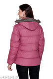 Nylon Karori women's winter jacket, solid color with long sleeves for cold weather in various sizes (M-XXL) on model
