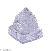 6cm Crystal Shree Yantra (Original) for Pooja, Laxmi Goddess symbol, high-quality Indian-made