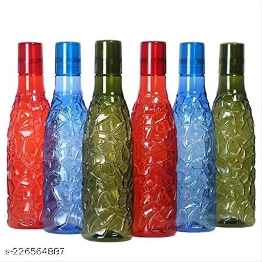 Multicolor PET plastic water bottle set for home, office, gym, travel, hiking – leak-proof, BPA-free, and spill-proof