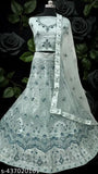 New Designer Embroidered Lehenga-Choli set in net fabric, free size with 2.5m dupatta for regular occasions