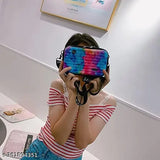 Printed net PU SIDE SLING BAG FOR GIRLS, compact and spacious with two inner pockets