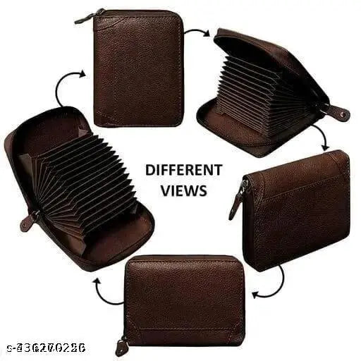 Textured PU men's wallet with 5 compartments, free size (11cm x 10cm), made in India