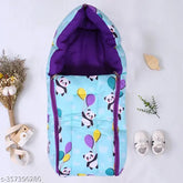 Sea green cotton printed 3-in-1 baby bed sleeping bag & carry nest for newborn to infant co-sleeping, unisex design