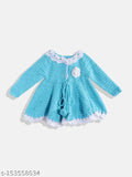 Woolen self-design princess funky girls sweaters, long sleeves, 0-3 months, India origin