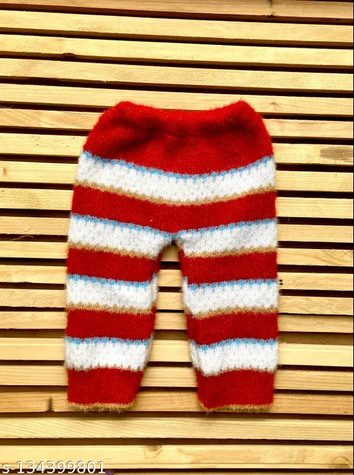 Woolen striped newborn baby set, soft and cozy winter wear by Aman Knitter