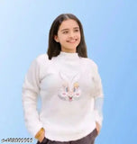 Woolen printed net sweater for kids, trendy style in long sleeves, sizes range from 8-9 to 15-16 years, Indian origin