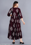 Rayon Aurelisa women's anarakali kurta with printed combo, three-quarter sleeves, S-XXXL sizes available