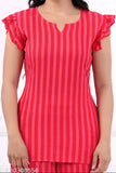 Rayon printed floral night suit for women, comfortable 3/4th sleeve top and pyjama set