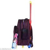 Waterproof multicolor polyester school trolley bag, 16 inches x 25L, Indian Riders Beauty Girl design for kids. Durable and spacious backpack with adjustable padded straps