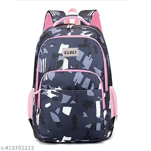 High-quality printed canvas school bag for girls & women, ideal for college or office use. Fashionable and functional with adjustable straps and multiple compartments, fits 16" laptop. (Free Size: L28cm x W12cm) Indian origin