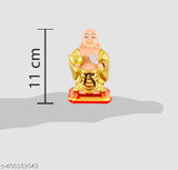 Multicolor plastic Lante Decor Solar Good Luck Buddha with waving fan and magic bowl, ideal for car art, handmade in India