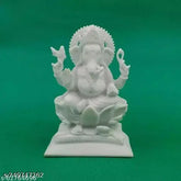 Marble Ganesha idol, 10.5cmx15cmx6cm, perfect for home pooja room or Diwali decorations