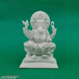 Marble Ganesha idol, 10.5cmx15cmx6cm, perfect for home pooja room or Diwali decorations