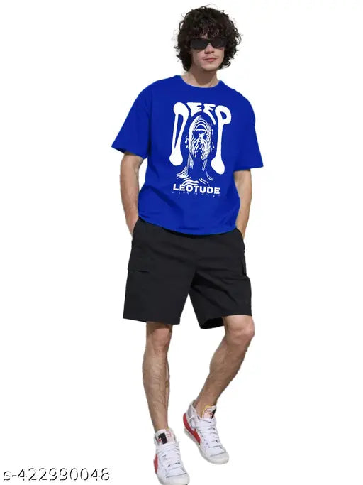 Cotton blend oversized half sleeve printed T-shirt for men, plus size available - trendy fashion for every occasion