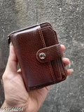 Multicolor PU leather zipper card holder, compact wallet for men and women, features 11 slots for cards and a lightweight design