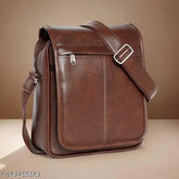 Synthetic leather men's sling bag with 3 compartments, adjustable strap, and self-design pattern. Ideal for travel, office, or casual outings, suitable for hiking and shopping. Strong stitching ensures durability. Color may vary due to lighting sources or monitor settings. Made in India