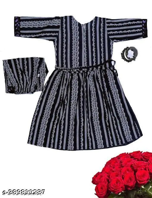 Blue rayon kurta pajama computer embroidery set, traditional Indian clothing for children ages 4-8 years