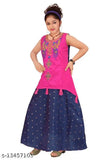 Pink cotton blend frock dress for girls, sleeveless embroidered net pattern, size 2-3 years, India origin