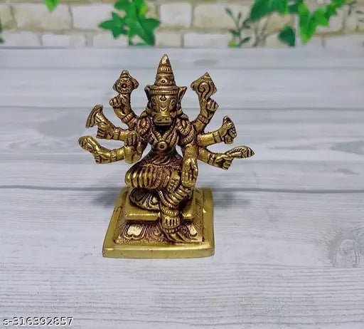 Brass Varahi Devi Idol, 3-inch Hindu Goddess, Indian artisan crafted