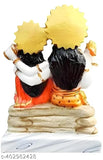Colorful Poly Resin Shiva Family Statue for Home Pooja Temple, 9x6x4 cm