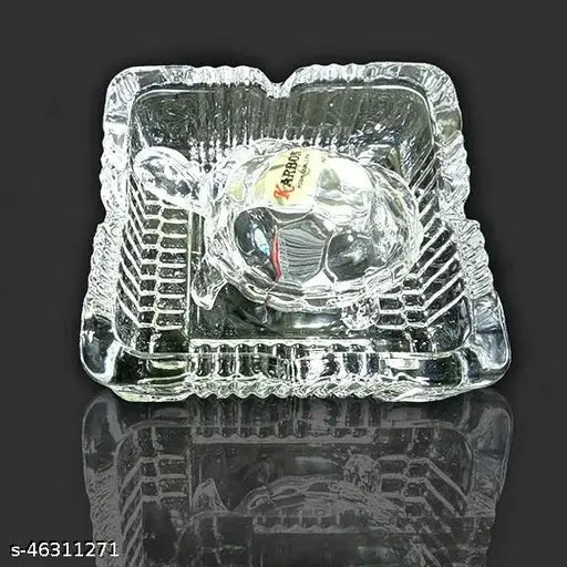 Ravishing glass idols figurines set - Premium Feng Shui & Vastu crystal Tortoise/Turtle/Kachua with crystal plate, ideal for temples, offices, homes, shops. Indian import." (123 characters)