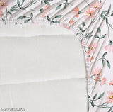Multicolor floral print, superfine cotton fitted king size bedsheet with two pillow covers, ideal for AC room in adult season