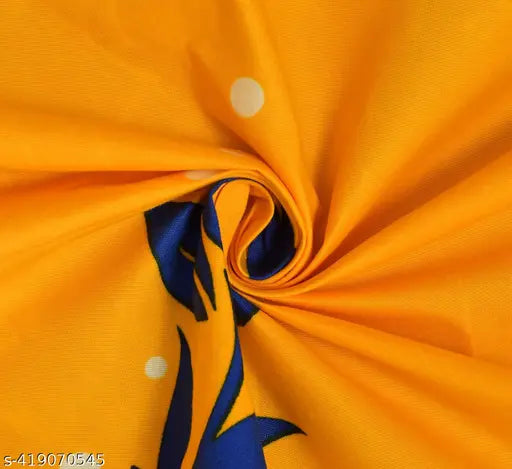 Soft cotton blend laughing buddha bedsheet, 3D printed with matching pillow cover, ideal for summer use
