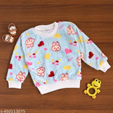 Wool kids winter sweater, printed net pattern for 1-2 years, cozy cold weather clothing