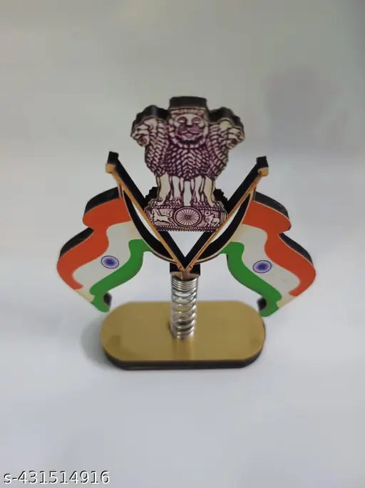 High-quality Spring Base Indian Cross Flag, double-sided for car dashboard and office table decoration. Showcases patriotism in a traditional way. Made in India