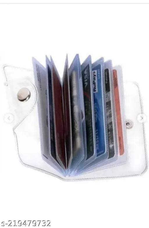 Stylish PVC plastic card holder pack of 3, protects 10 cards, free size, ideal for daily use, Indian-made