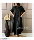 Traditional cotton katha long kurti pant set, three-quarter sleeves, Indian handcrafted formal wear