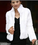 Wool long-sleeve solid pattern jacket, trendy and stylish for women (S: 36in bust, 20in length; M: 38in bust, 20in length; L: 40in bust, 22in length; XL: 42in bust, 22in length), hudd-inspired design, origin India