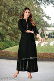 Rayon ethnic festival wear kurta set with palazzos, solid net and classical mirror work, L size for women