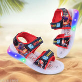 Synthetic printed net LED sandals for kids, ideal for active play in sizes 0-9 months (India)