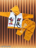 Yellow wool hooded romper with long sleeves and printed net pattern, suitable for babies aged 0-1 year, made in India