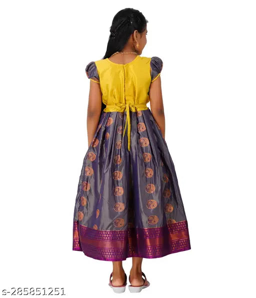 Traditional silk kids' Lehenga Cholis with handmade aari work, heavy stone embellishments, Indian origin