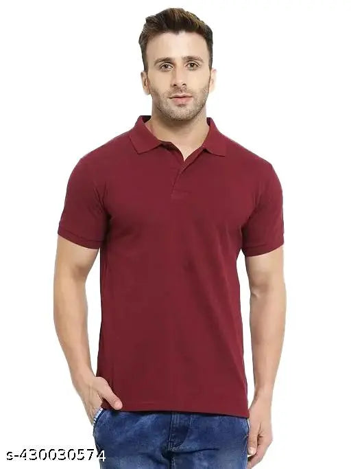 Orange Matty Fabric Half Sleeve Polo T-Shirt for Men, Regular Fit, Multiple Sizes Available