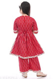 Rayon striped three-quarter sleeve girls kurti & kurtas, pretty and stylish for children aged 7-10 years, Indian fashion