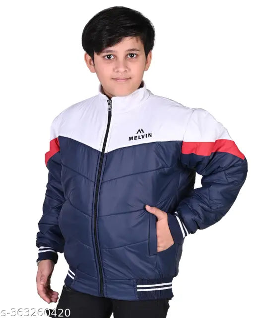 Modern elegant boys jacket, self-design polyester coat with long sleeves, quality checked for customer satisfaction. India origin