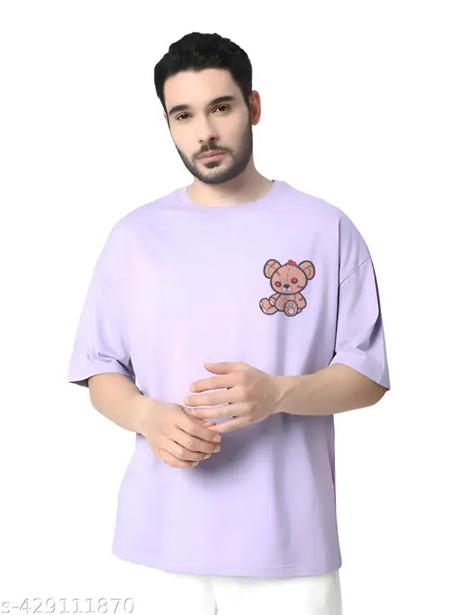 Oversized printed cotton T-shirts for men and boys, short sleeves, cool graphics, relaxed vibe, India origin