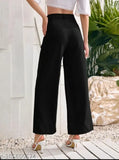 Solid cotton blend regular fit trouser for women, size 26-36