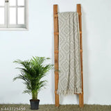 Lavender 100% cotton throw blanket, soft, plush, warm & cozy. Ideal for bed, couch, or sofa chair. Single layer abstract design." (123 characters)