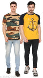Men's cotton blend round neck T-shirt, short sleeves, printed design. On model Shaun, perfect for casual wear. Made by Oasis Garments in India