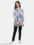 Multicolor floral print rayon above-knee lycra dress with mandarin collar and three-quarter sleeves, origin India