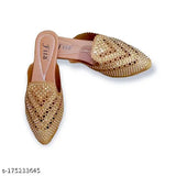 Tan Swarovski embellished slip-on ballerinas (India), unique women's synthetic fashion bellies