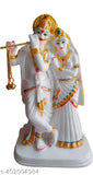 Marble Lord Radha Krishna statue, 13cm tall, peaceful Krishna idol, Indian home decor item for wealth, health, and happiness