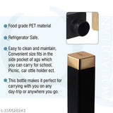 Black and gold Shivam frosty plastic food grade fridge square water bottles (6 pieces, 1L), versatile and space-saving design for home or travel