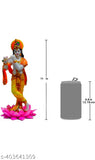 Marble Krishna idol, Lord Kamal Krishna showpiece figurine, 5.5"x5.5"x11", ASHA ART India