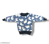 Blue acrylic fish pattern sweater for kids: Dolphin design, warm and comfortable knitwear